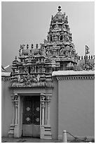 South Indian Sri Mariamman Temple. George Town, Penang, Malaysia ( black and white)