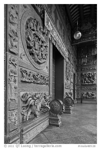 Stone courtyard, Hainan Temple. George Town, Penang, Malaysia