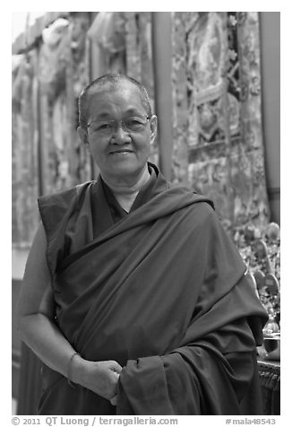 Yellow Hat Buddhist Abbot. George Town, Penang, Malaysia