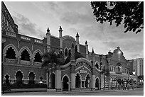 Historic City theater at sunrise. Kuala Lumpur, Malaysia ( black and white)