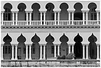 Facade with islamic style arches. Kuala Lumpur, Malaysia ( black and white)