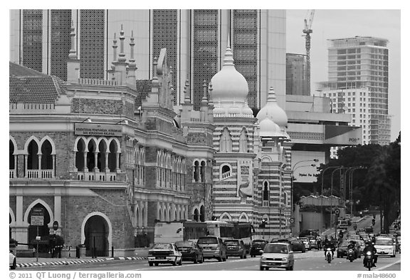 Museum and busy avenue, Merdeka Square. Kuala Lumpur, Malaysia