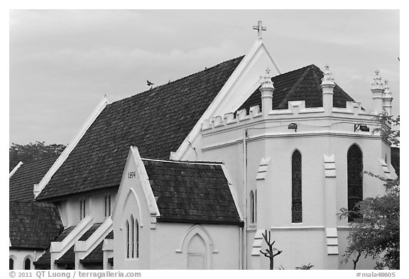 St Mary Cathedral. Kuala Lumpur, Malaysia (black and white)