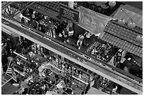 Jalan Petaling market from above. Kuala Lumpur, Malaysia (black and white)