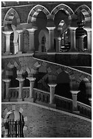 Tower detail, Sultan Abdul Samad Building under changing illumination. Kuala Lumpur, Malaysia ( black and white)