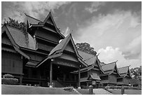 Istana Kesultanan Melaka. Malacca City, Malaysia (black and white)