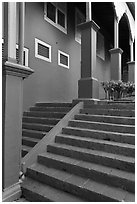 Stairs and columns, Stadthuys. Malacca City, Malaysia ( black and white)