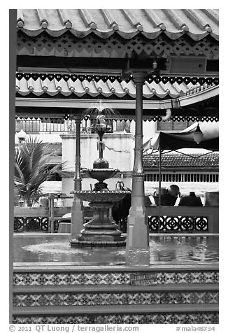 Ablution fountain, Masjid Kampung Hulu. Malacca City, Malaysia (black and white)
