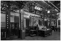 Cheng Hoon Teng, oldest Chinese temple in Malaysia (1646). Malacca City, Malaysia (black and white)