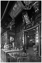 Cheng Hoon Teng traditional Chinese temple. Malacca City, Malaysia (black and white)