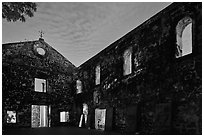 St Paul Church at night. Malacca City, Malaysia (black and white)