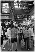 Shoppers, Bugis Street Market. Singapore (black and white)