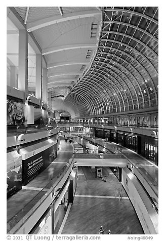 The Shoppes mall, Marina Bay Sands. Singapore (black and white)