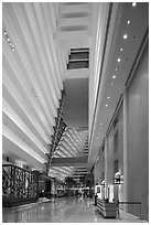 Main lobby, Marina Bay Sands hotel. Singapore (black and white)