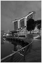 Marina Bay Sands resort, twilight. Singapore ( black and white)