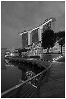 Marina Bay Sands resort, twilight. Singapore (black and white)