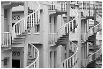 Spiral staircases. Singapore ( black and white)