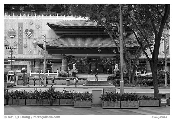 Department store, Orchard Road. Singapore (black and white)