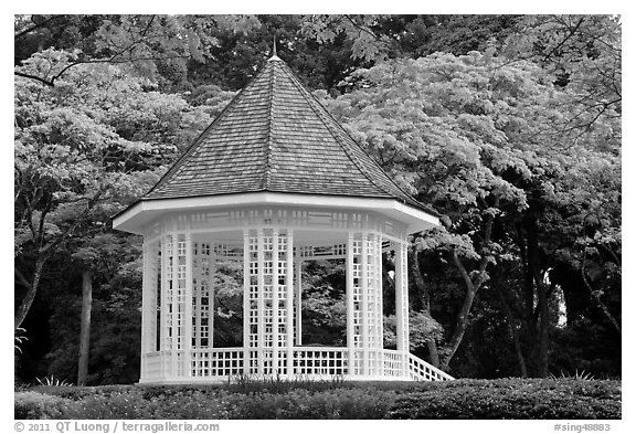 The Bandstand, Singapore Botanical Gardens. Singapore (black and white)