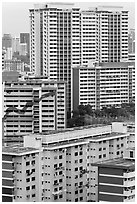 Residential appartment buildings. Singapore (black and white)