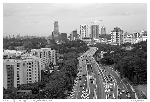 West Coast Highway. Singapore (black and white)