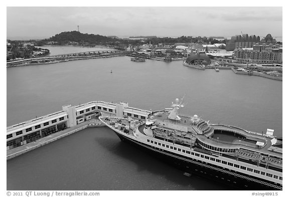 Cruise ship and Sentosa Island. Singapore