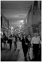 Shopping arcade by night. Guadalajara, Jalisco, Mexico (black and white)