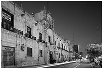 Palacio del Gobernio (Government Palace) by night. Guadalajara, Jalisco, Mexico (black and white)