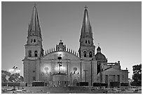 Cathedral at dawn. Guadalajara, Jalisco, Mexico (black and white)