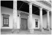 Exterior entrance porch of Hospicios de Cabanas. Guadalajara, Jalisco, Mexico ( black and white)