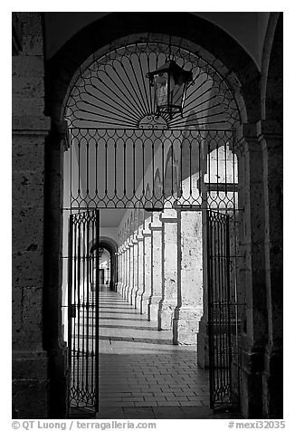 Corridor inside Hospicios de Cabanas. Guadalajara, Jalisco, Mexico