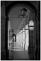 Corridor inside Hospicios de Cabanas. Guadalajara, Jalisco, Mexico (black and white)