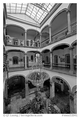 Interior of four-century old Hotel Frances. Guadalajara, Jalisco, Mexico