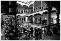 Inside Hotel Frances. Guadalajara, Jalisco, Mexico ( black and white)