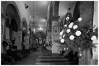 Nave of Church, Tlaquepaque. Jalisco, Mexico (black and white)