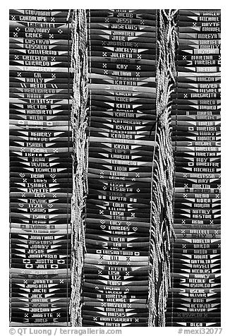 Names embroided, Tlaquepaque. Jalisco, Mexico (black and white)