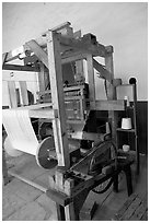 Traditional weaving machine, Tlaquepaque. Jalisco, Mexico (black and white)