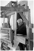 Traditional weaver, Tlaquepaque. Jalisco, Mexico (black and white)