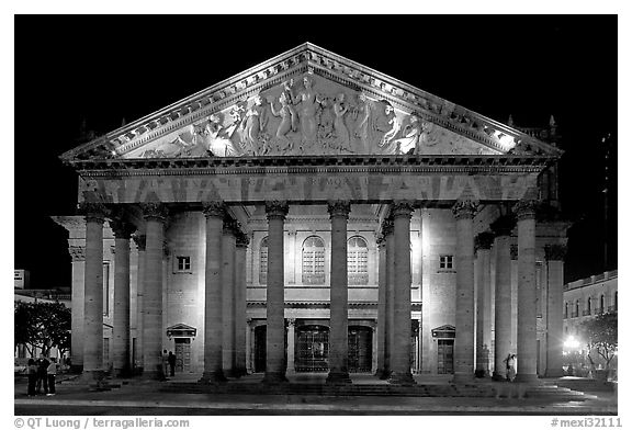 Teatro Degollado by night. Guadalajara, Jalisco, Mexico