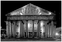 Teatro Degollado by night. Guadalajara, Jalisco, Mexico (black and white)