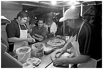 Street food stand by night, Tlaquepaque. Jalisco, Mexico ( black and white)