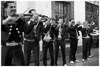 Mariachi band, Tlaquepaque. Jalisco, Mexico (black and white)