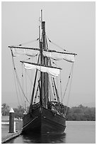 Replica of Spanish Gallion, Nuevo Vallarta, Nayarit. Jalisco, Mexico ( black and white)