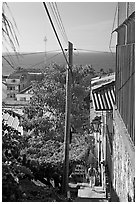 Steep stairway street, Puerto Vallarta, Jalisco. Jalisco, Mexico ( black and white)