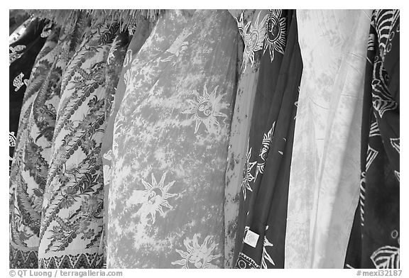 Colorful dresses, Puerto Vallarta, Jalisco. Jalisco, Mexico (black and white)