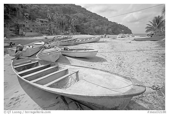 Small boats, Boca de Tomatlan, Jalisco. Jalisco, Mexico