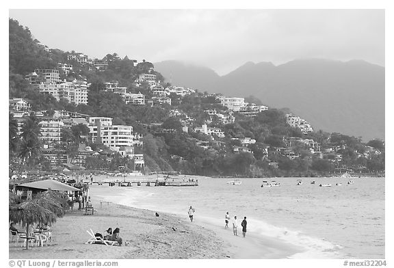 Playa Olas Altas, Puerto Vallarta, Jalisco. Jalisco, Mexico (black and white)