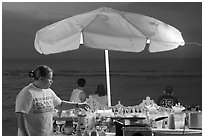 Food vendor on the Malecon at night, Puerto Vallarta, Jalisco. Jalisco, Mexico ( black and white)