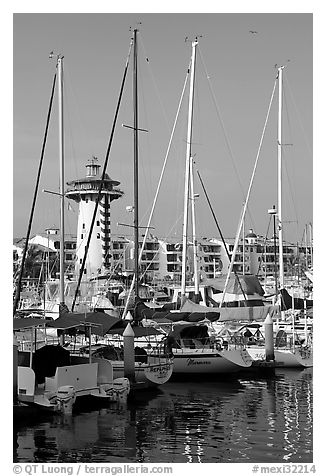 Yatchs in Marina Vallarta, Puerto Vallarta, Jalisco. Jalisco, Mexico (black and white)