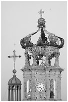 Crown of Templo de Guadalupe Cathedral , Puerto Vallarta, Jalisco. Jalisco, Mexico (black and white)